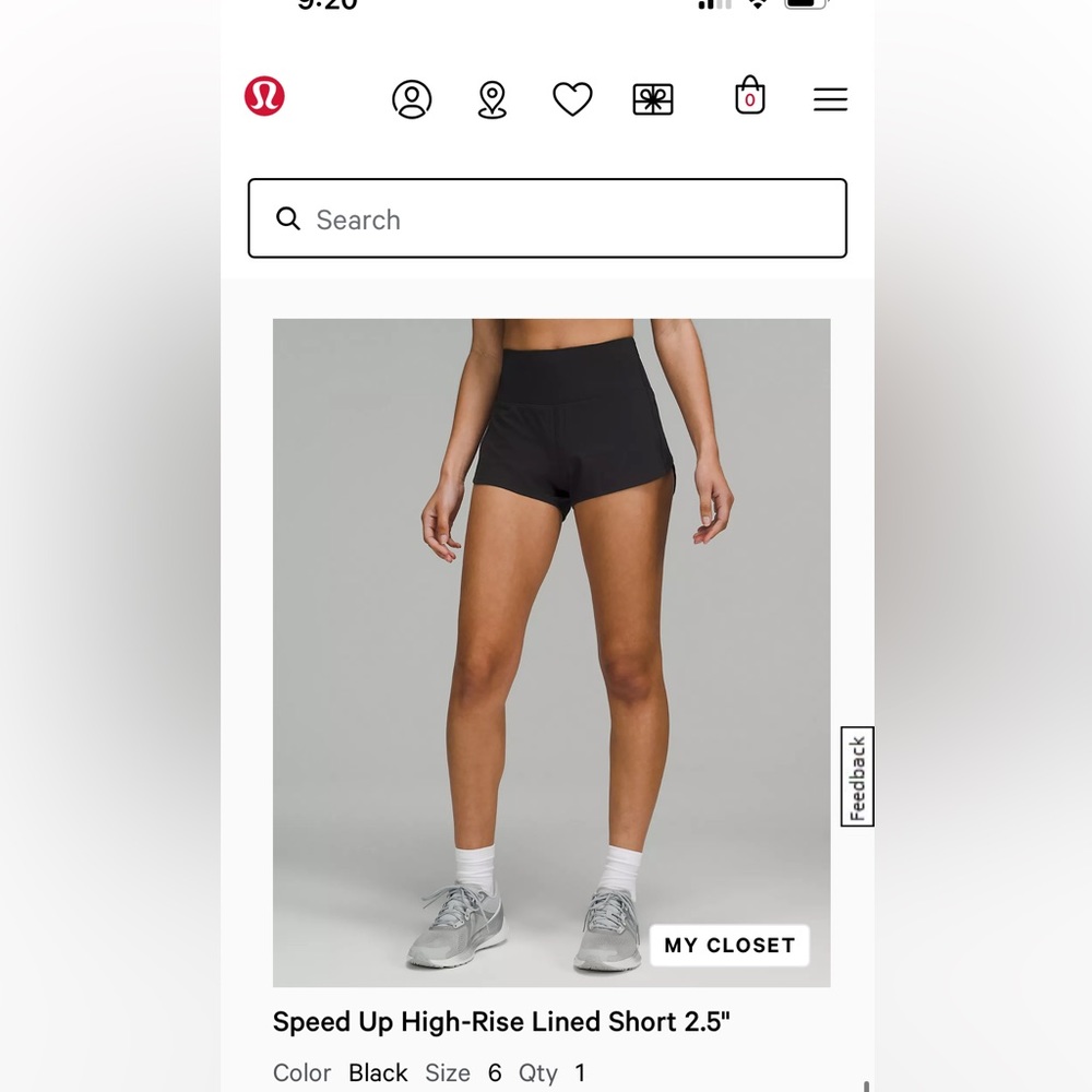 Lululemon Speed Up High-Rise Lined Short 2.5"